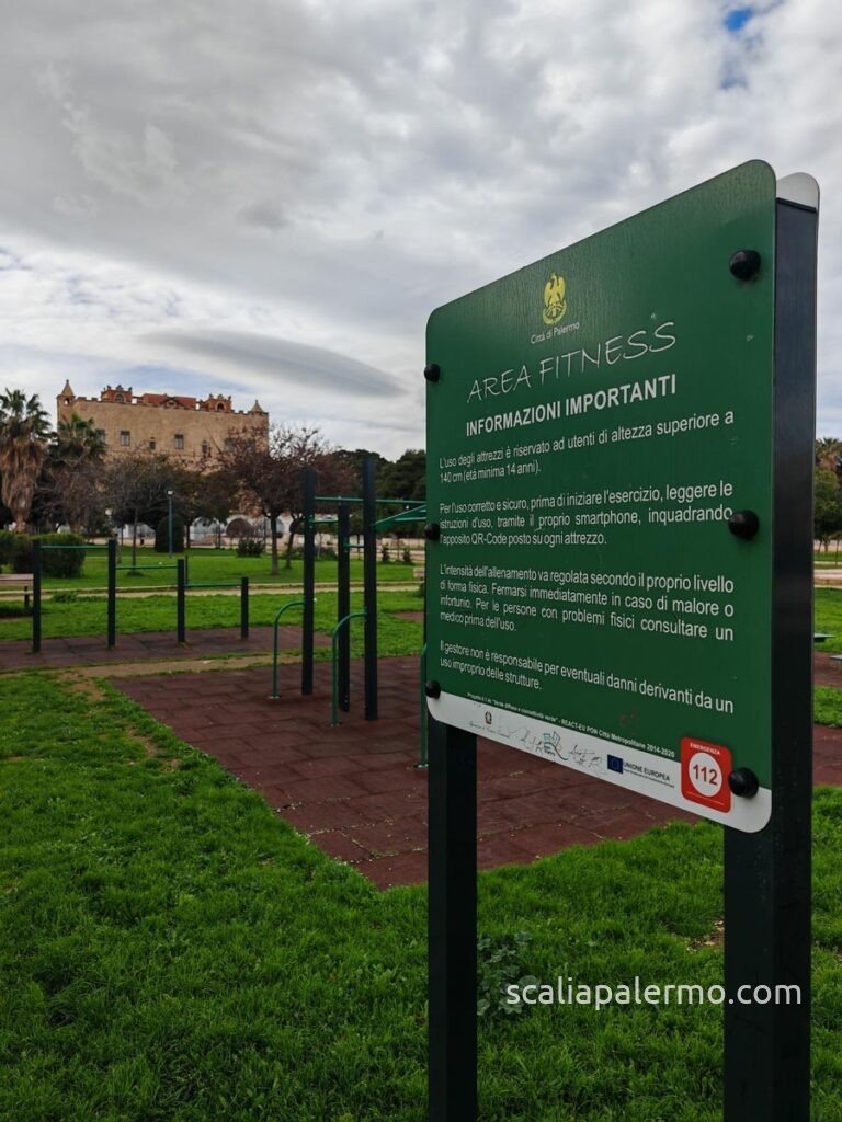Discovering Borgo Zisa: The Green & Historical Heart of Palermo (Just Steps from Your Suite) 4 Public fitness area rules Palermo park ZIsa Castle